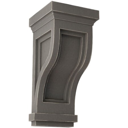 Ekena Millwork 4 3/4"W x 5"D x 10"H Traditional Recessed Wood Vintage Decor Corbel, Reclaimed Grey CORWD04X05X10TRGY